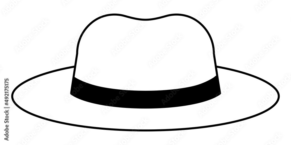 White hat with black lace ribbon, white hat for design White hat with black lace ribbon, white hat for design