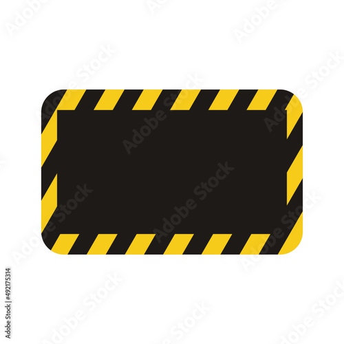 warning background with safety stripe motif with rectangular shape and black open space