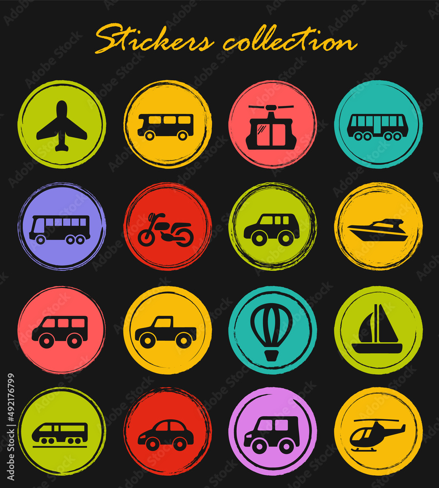 Public transport icons set Public transport icons set