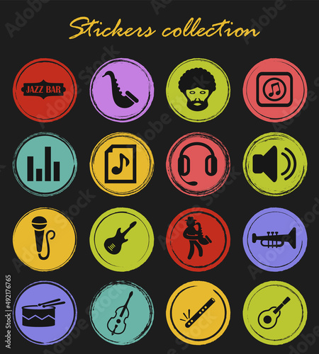 Jazz and Blues icons set