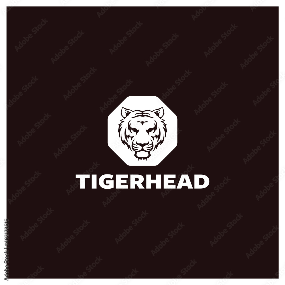 Tiger head logo vector icon illustration design Premium Vector