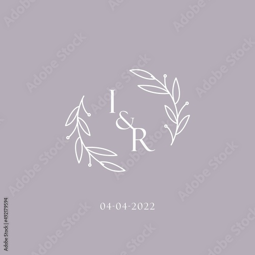 Initials IR wedding monogram logo inspiration