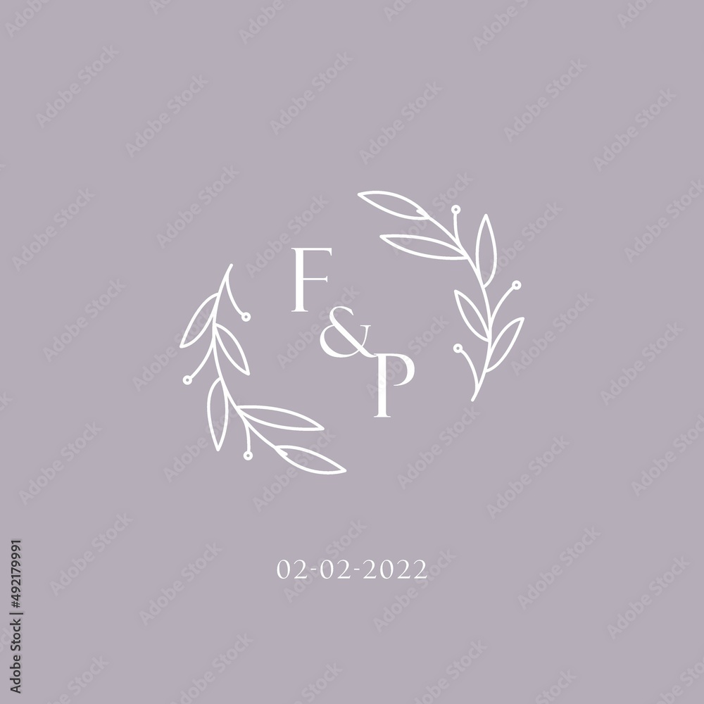 Initials FP wedding monogram logo inspiration Stock Vector | Adobe Stock