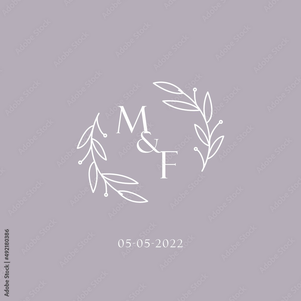 Initials MF wedding monogram logo inspiration Stock Vector | Adobe Stock