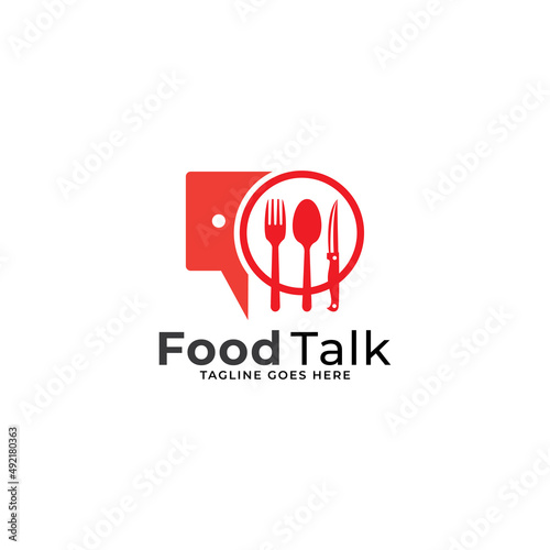 Food talk logo,vector Logo Template