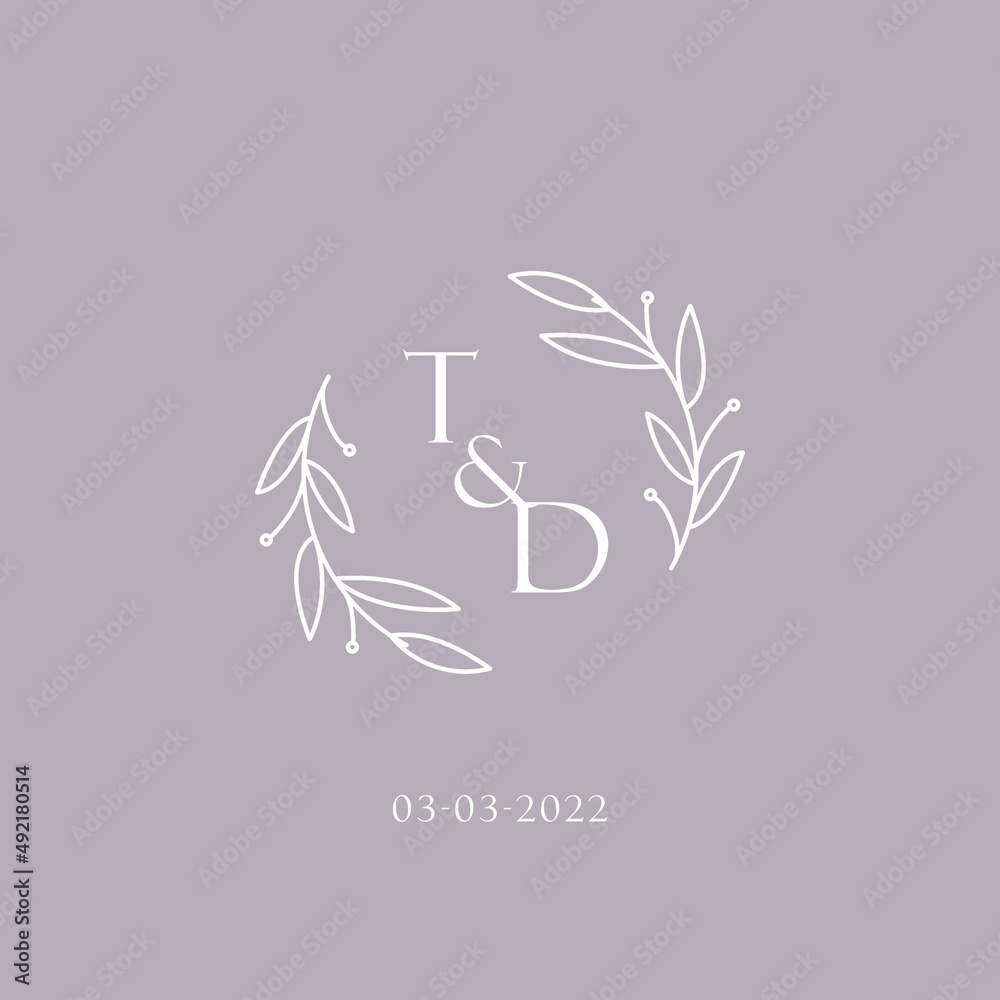 Initials TD wedding monogram logo inspiration Stock Vector | Adobe Stock