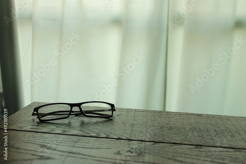 glasses and book