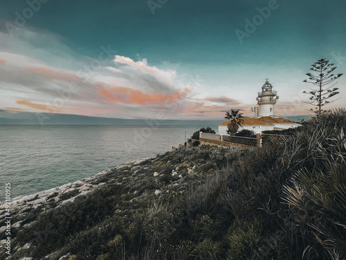 Ancient lighthouse on Spanish mediterranean coast