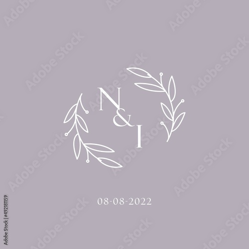 Initials NI wedding monogram logo inspiration