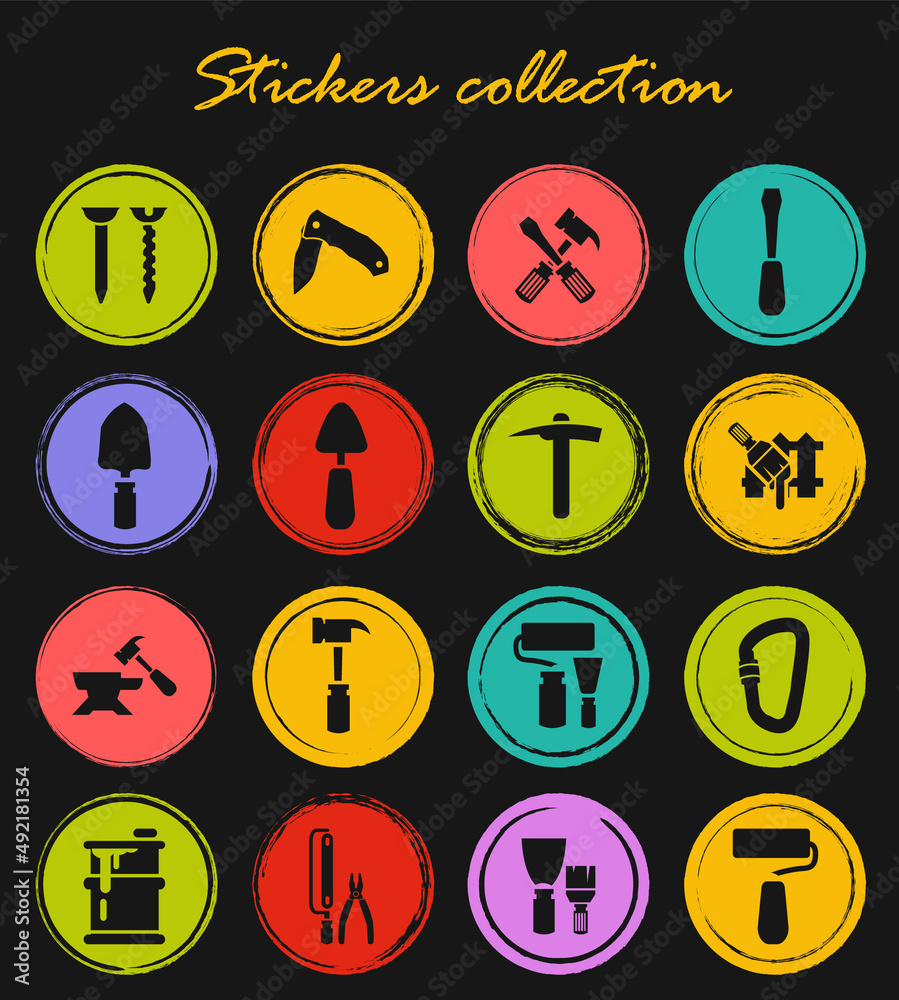 Work tools icons set Work tools icons set