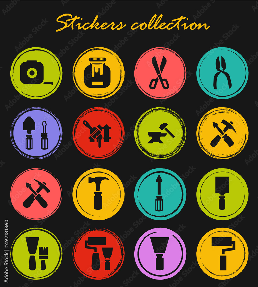 Work tools icons set Work tools icons set