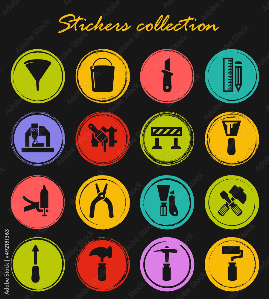 Work tools icons set Work tools icons set
