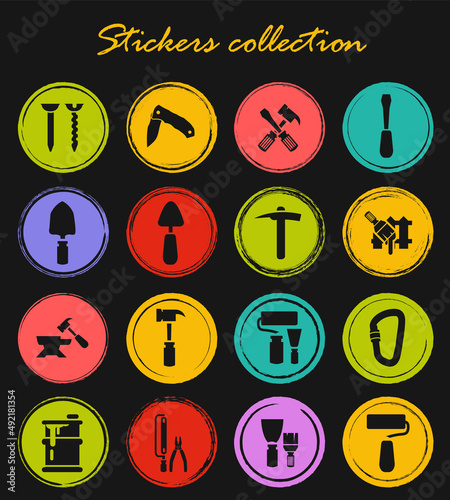 Work tools icons set