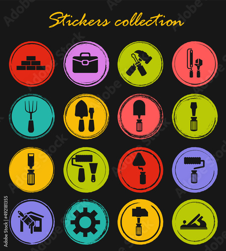 Work tools icons set