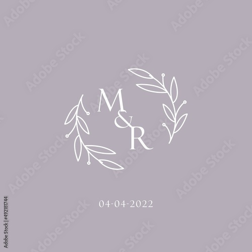 Initials MR wedding monogram logo inspiration