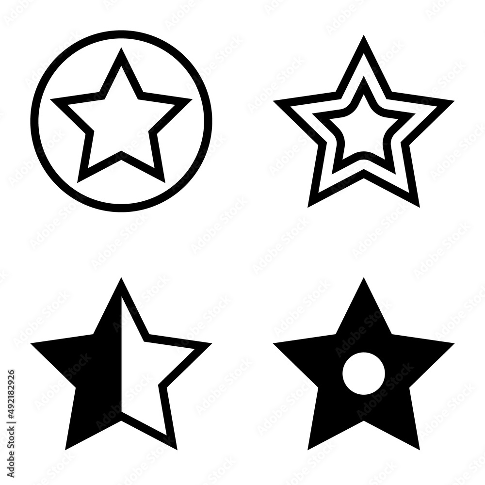 Stars Flat Icon Set Isolated On White Background Stars Flat Icon Set Isolated On White Background