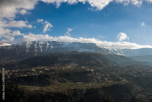 landscape of Sannine mountain in Lebanon photo