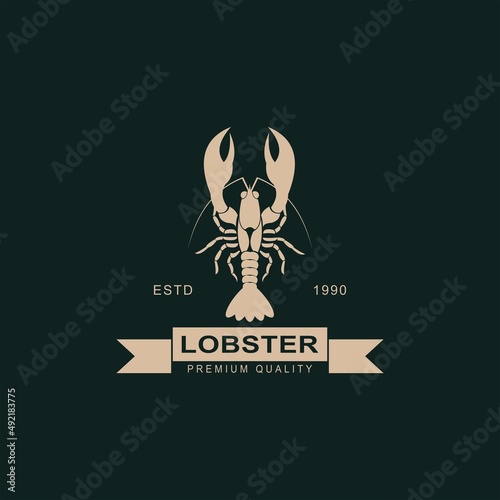 Luxury and elegant lobster logo design