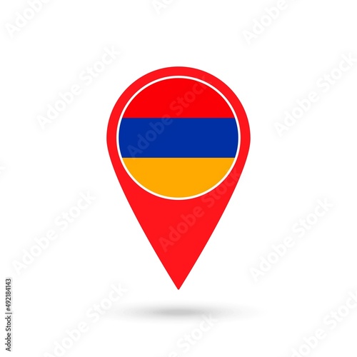 Free Download Map pointer with contry Armenia. Armenia flag. Vector illustration. - GFXLoad