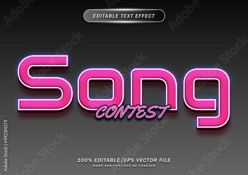 Song contest text style effect editable 