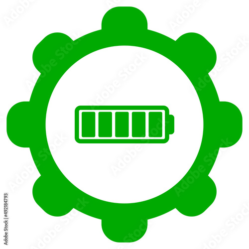 Batterieanzeige und Zahnrad