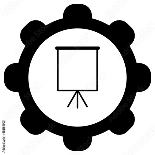 Flipchart und Zahnrad
