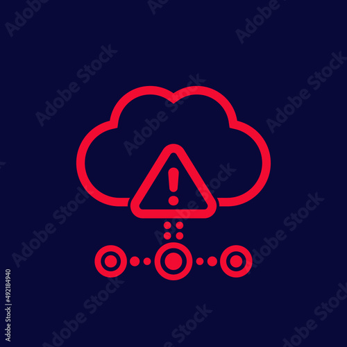 warning icon with cloud or hosting error vector