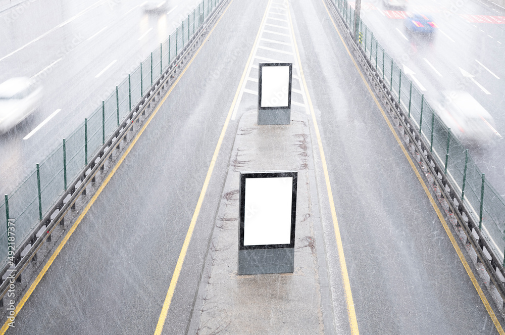 blank billboard background, top view blank billboard background, top view