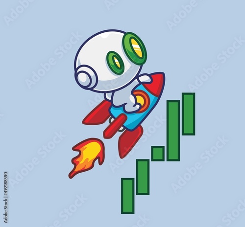 cute rocket astronaut investment stock bullish