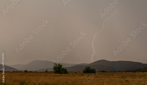 Lightening seen in the hills of Pilanesberg National Park