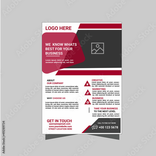 Flyer design template vector design. Layout template in A4 size.Business flyer design a4 template. Vector illustration.Corporate business flyer.