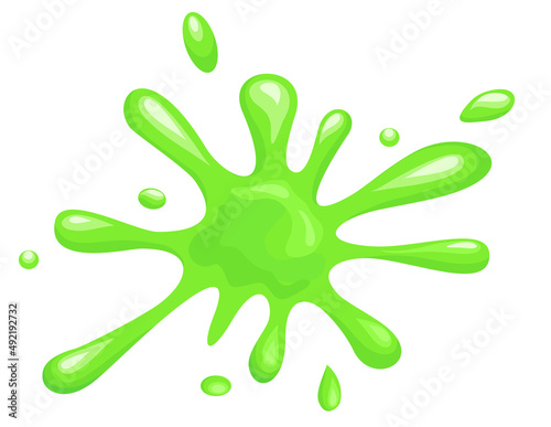 Slime splashes on white, background, vector art and illustration. Realistic green slime. Graphic concept for your design