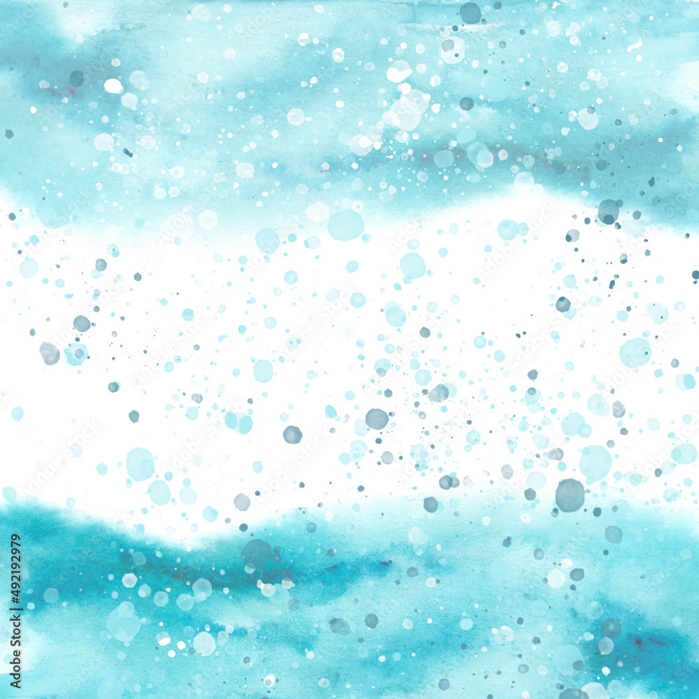 Watercolor line of blue paint, splash, smear, blot, abstraction. Abstract watercolor art frame. Strokes of paint, lines, splash. Horizontal line,background. Blue sea, Hill, fog mountain. snowdrift Watercolor line of blue paint, splash, smear, blot, abstraction. Abstract watercolor art frame. Strokes of paint, lines, splash. Horizontal line,background. Blue sea, Hill, fog mountain. snowdrift