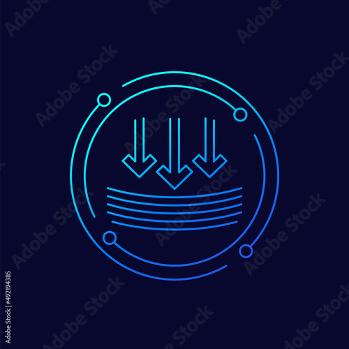 external pressure icon, line vector