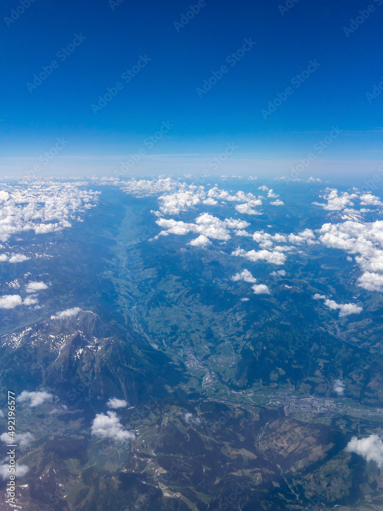 Aerial view of Salzach valley, Austrai