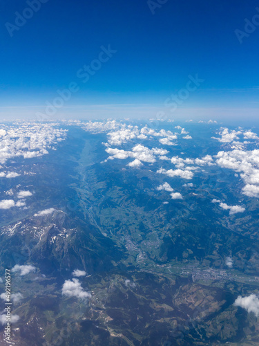Aerial view of Salzach valley, Austrai
