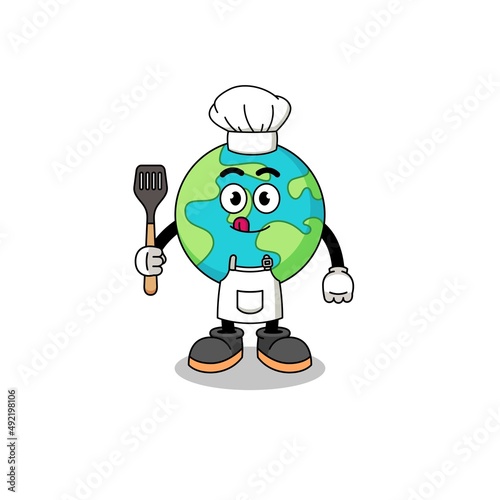 Mascot Illustration of earth chef