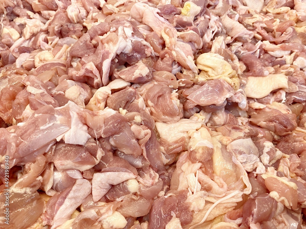 raw chicken in food shop