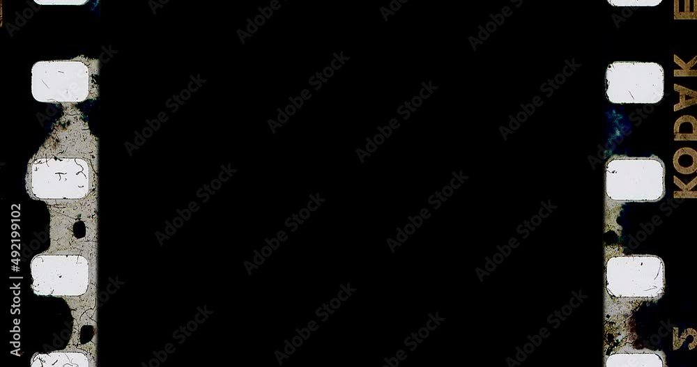 Super 8mm Retro Film Frame with damage and sprocket. Damaged old film