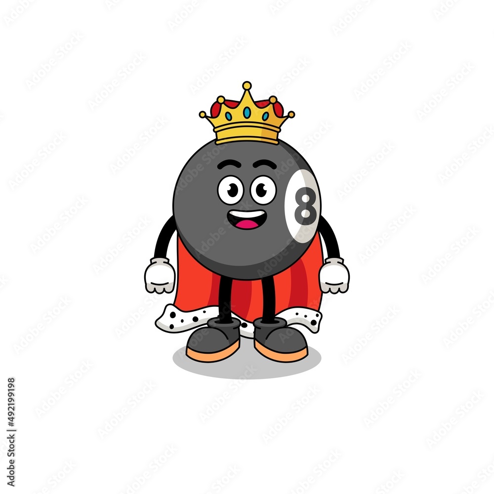 Mascot Illustration of billiard ball king Mascot Illustration of billiard ball king