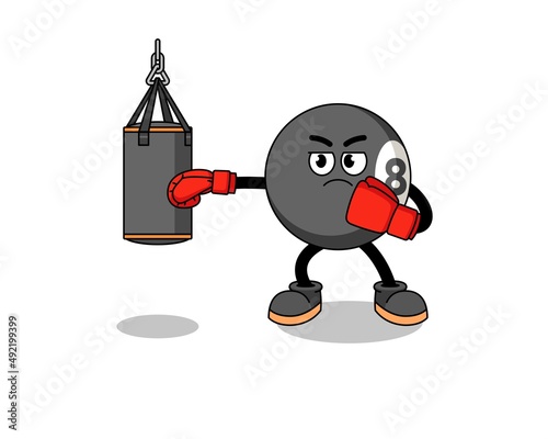 Illustration of billiard ball boxer