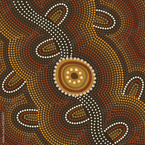 Dot design aboriginal vector background