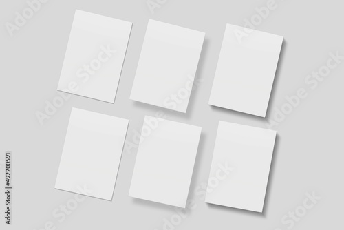 Blank paper for mockup. 3D Render. 