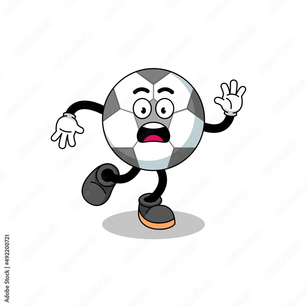 slipping soccer ball mascot illustration slipping soccer ball mascot illustration