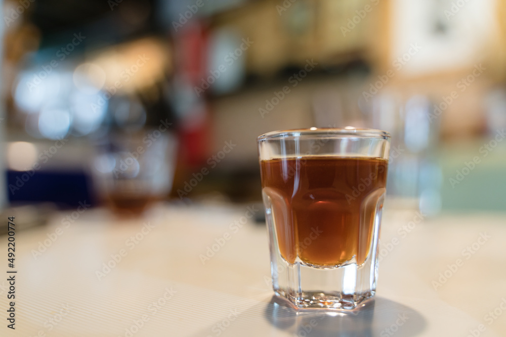 Cup of dark coffee shot or espresso Cup of dark coffee shot or espresso