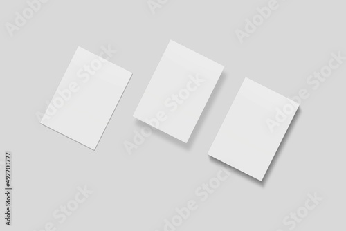 Blank paper for mockup. 3D Render.  © Eli