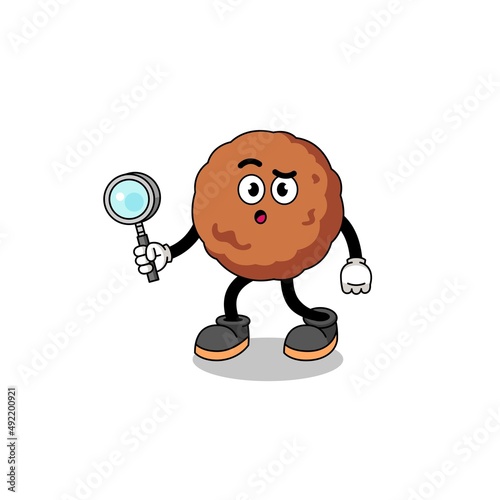 Mascot of meatball searching