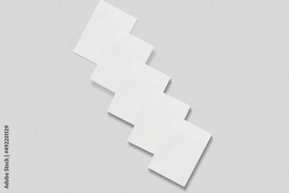 Blank paper for mockup. 3D Render. Blank paper for mockup. 3D Render.
