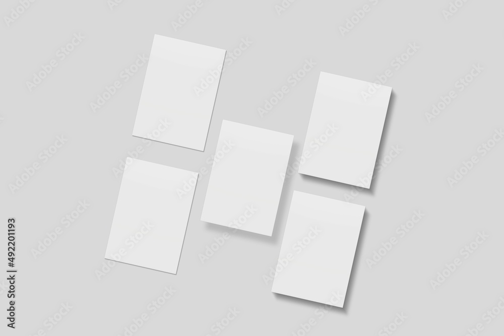 Blank paper for mockup. 3D Render. Blank paper for mockup. 3D Render.