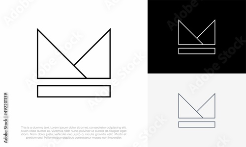 letter M geometry shape logo initial abstract vector icon design illustration